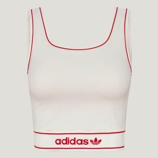 【adidas 愛迪達】背心 女 慢跑 亞規 WAISTBAND TANK 白紅 LF4591