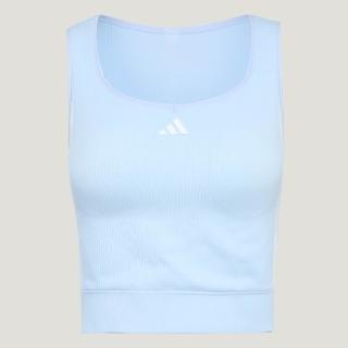 【adidas 愛迪達】背心 女 慢跑 亞規 DCE 2IN1 TANK 藍 LF0075