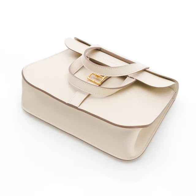 【Hermes 愛馬仕】Halzan mini bag (奶昔白/金扣) (H069523CCAB)