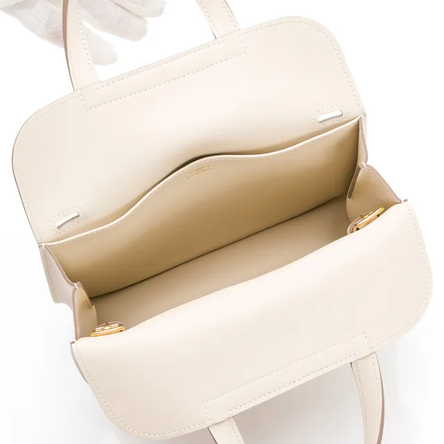 【Hermes 愛馬仕】Halzan mini bag (奶昔白/金扣) (H069523CCAB)