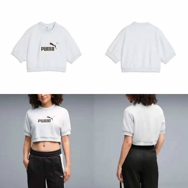 【PUMA】微短版上衣 Women Elevated ESS 灰 短袖 寬鬆 Rose著用 636645-05
