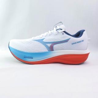 【MIZUNO 美津濃】WAVE RIDER 30 SW 男慢跑鞋 4E超寬楦 (J1GM262151白x藍橘)
