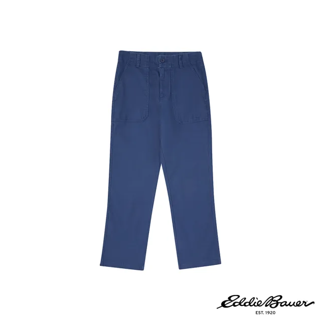 【Eddie Bauer】女性多功能帆布直筒長褲-藍色 21611077