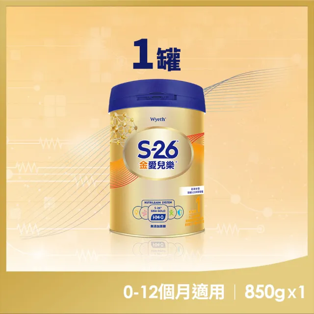 【惠氏 S-26】官方直營 金愛兒樂嬰兒配方(再升級版/)850gx1罐