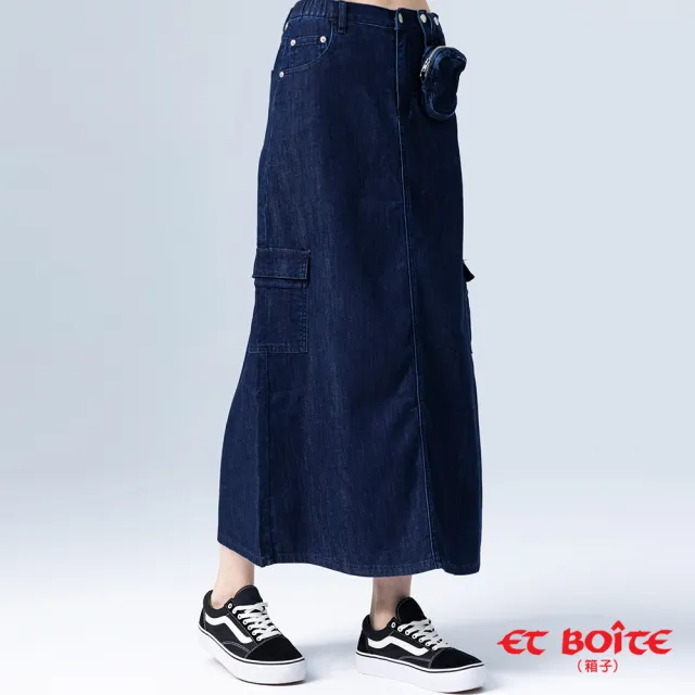 【BLUE WAY】女裝 可拆式小口袋丹寧工裝 牛仔長裙-ETBOITE箱子