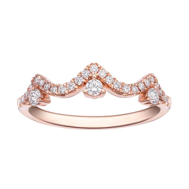 【Emperor Diamond 京華鑽石】鑽石戒指 18K玫瑰金 天然鑽石 共0.25克拉 女戒 拂曉系列II