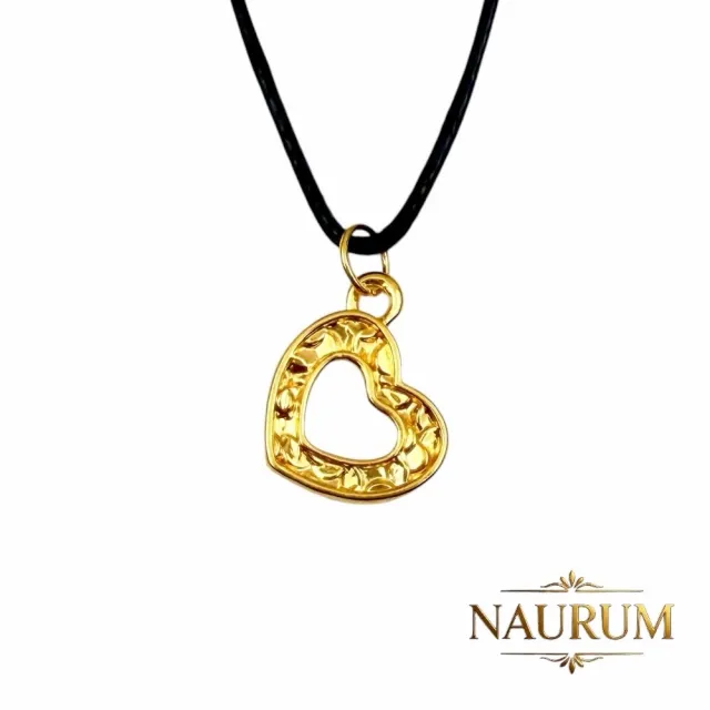 (NAURUM)黃金墜飾心印時光0.09錢附贈皮繩