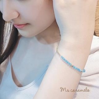 【Ms caramelo 焦糖小姐】海藍寶手鍊(306不鏽鋼-Stainless-steel)