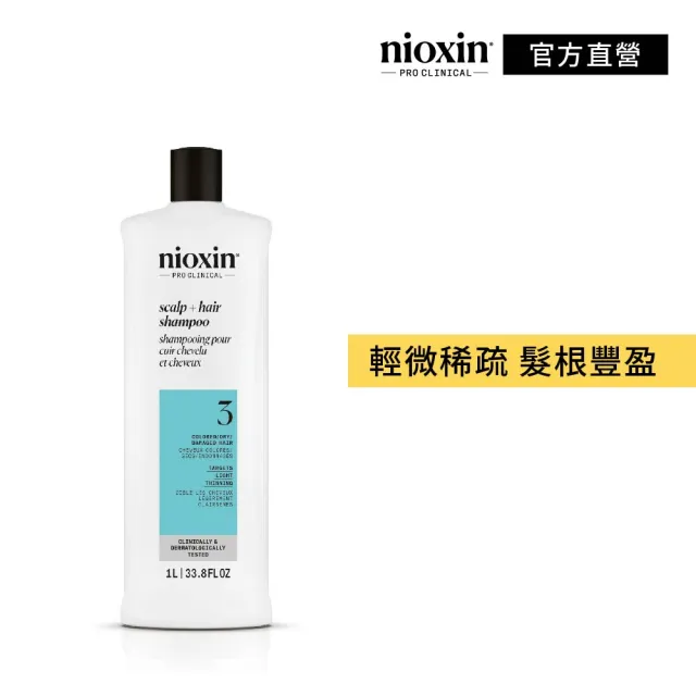 【NIOXIN 耐奧森】官方直營 3號潔髮露1000ml(洗髮精)