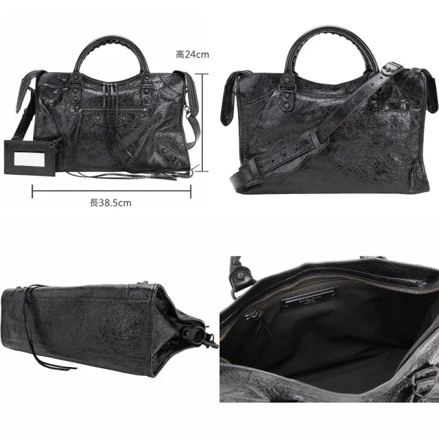 【Balenciaga 巴黎世家】中款 Le City Arena Storico揉製羊皮手提 斜背機車包(多款可選)(肩背 法國精品)