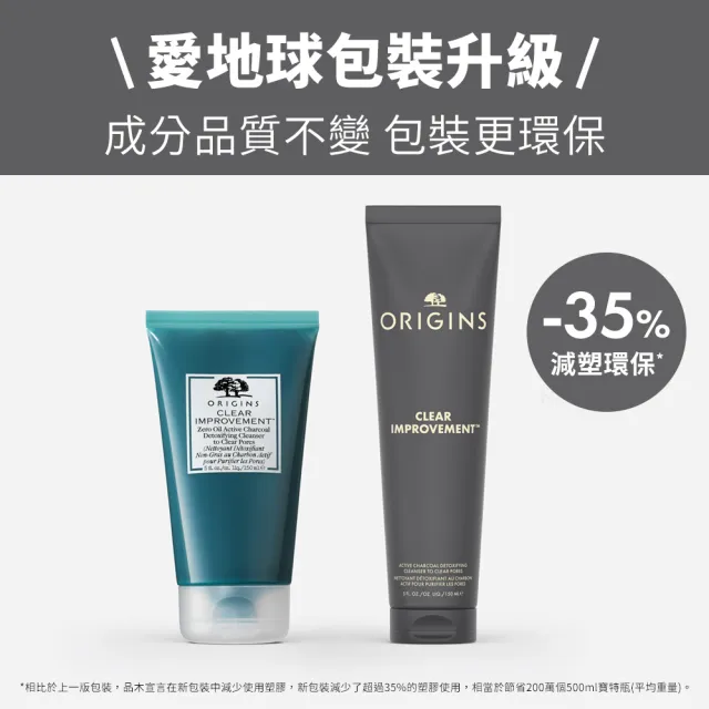 【ORIGINS 品木宣言】毛孔救星調理潔顏組(泥娃娃活性碳潔顏露150ml x2)