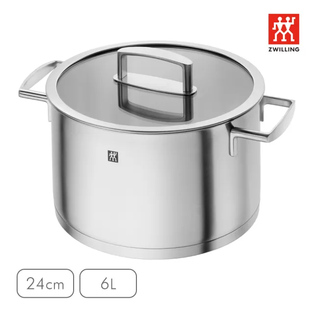 【ZWILLING 德國雙人】VITALITY不鏽鋼雙耳湯鍋24cm/含蓋/6L(德國雙人牌集團官方直營)