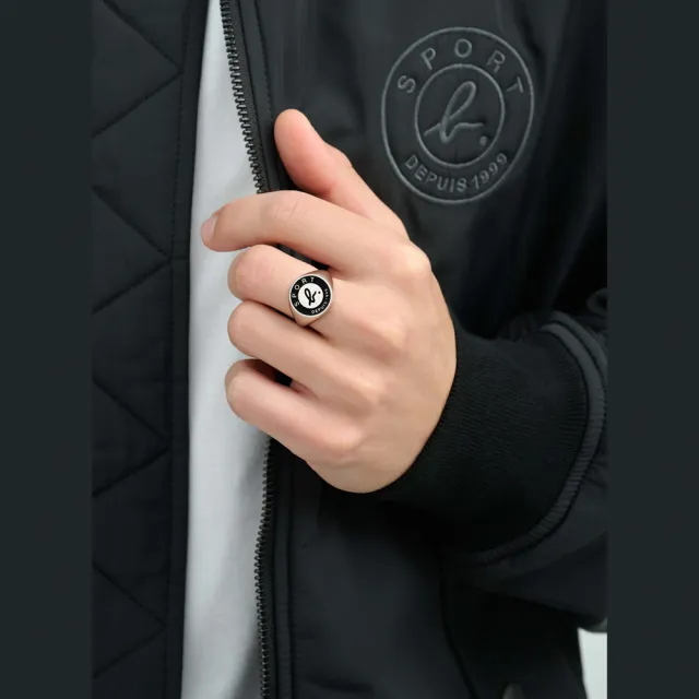 【agnes b.】Sport b. 白鋼 男女通用 b. logo造型戒指 多款