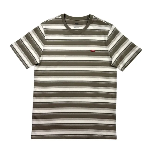 【LEVIS】大地橫紋 Levis 短T 純棉 復古 繡標 Levis 圓領 短袖 T恤 上衣 標準版型 平輸品@1965