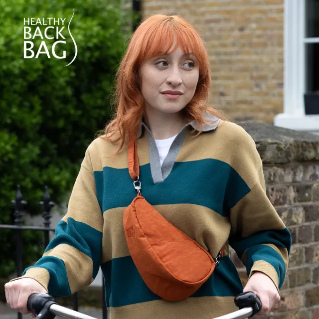 【HEALTHY BACK BAG】官方直營-基本款 TEXTURED NYLON BAGLETT 斜背包-辛香橘 男側背包 女側背包 小包