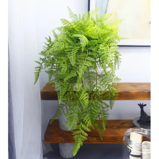 【HUGO DECO 榆果傢飾】翠綠蕨草藤蔓植栽(擬真植栽/垂墜植栽/藤蔓/居家佈置/節慶送禮)
