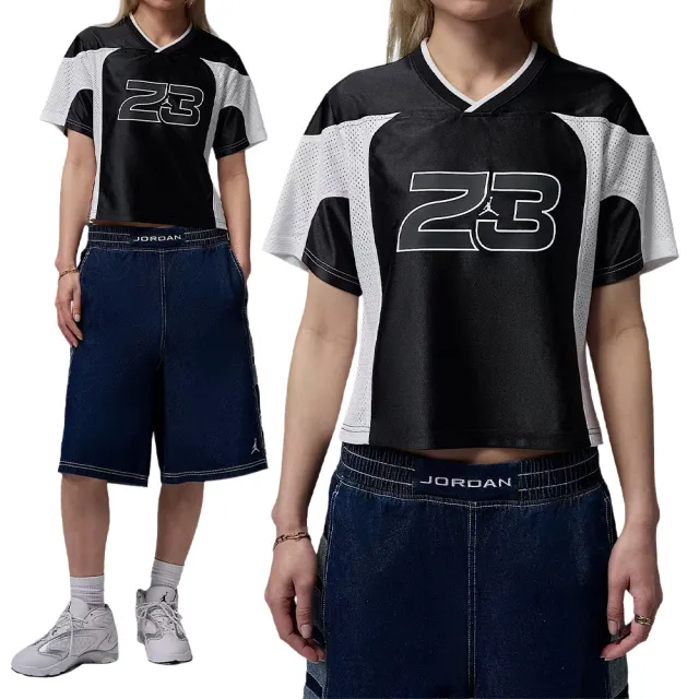 【NIKE 耐吉】As W J Flt Ss Jrsy 短袖 女款 黑白色 透氣 球衣 穿搭 休閒 IF1158-010