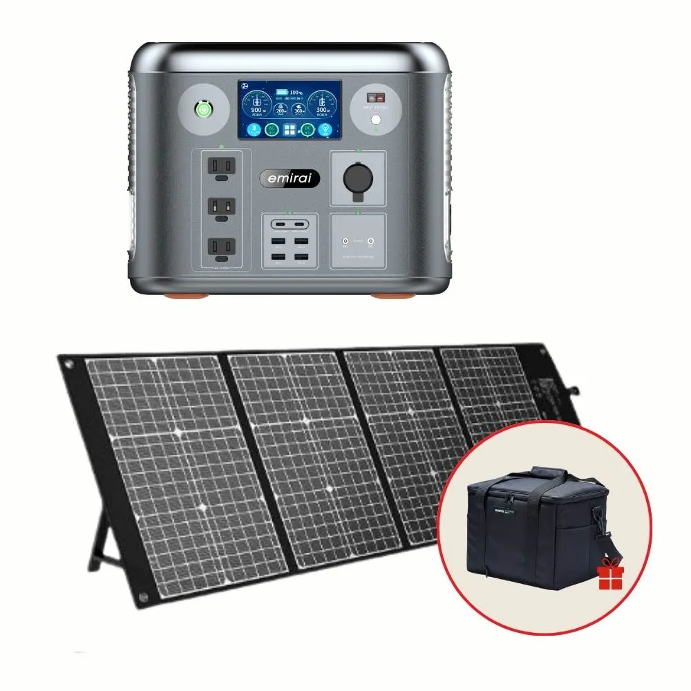 【emirai】次世代行動電站1500W+120W太陽能板組-太空灰EMR1500(戶外防災露營儲能電站/安全耐用磷酸鐵鋰)