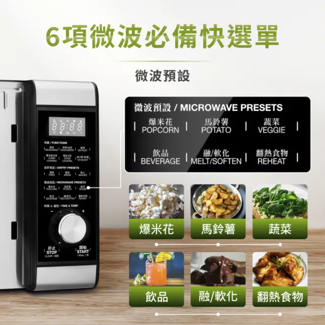 【Cuisinart 美膳雅】25.5L三合一微波氣炸烤箱/微波爐(AMW-90TW)