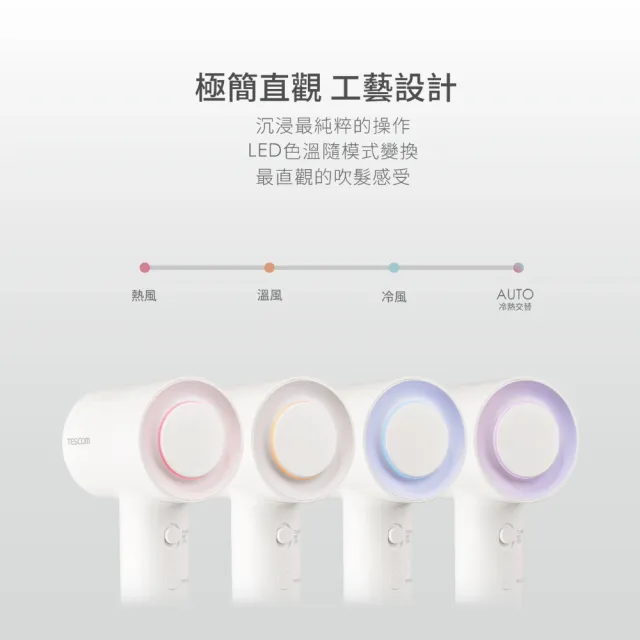 【TESCOM】官方直營 專業負離子吹風機 白色 TD760TW