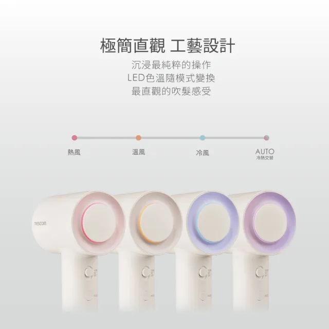 【TESCOM】官方直營 專業負離子吹風機 奶茶色 TD760TW