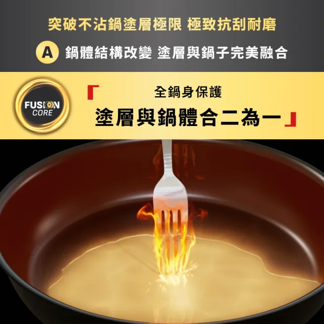 【Tefal 特福】法國製 精悍系列28cm不沾鍋炒鍋/硬悍鍋(不挑爐具、IH爐可用鍋)