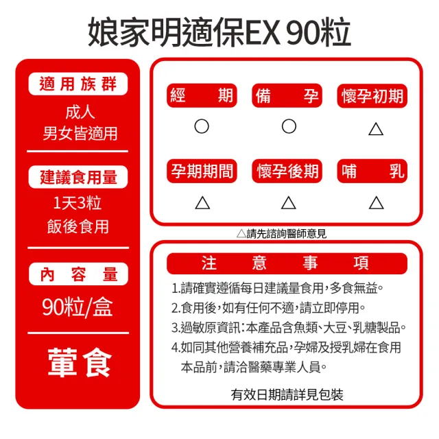 【娘家官方直營】明適保EX軟膠囊2盒組(90粒/盒;O.T.O.複方葉黃素升級版;氣象主播林嘉愷 真心推薦)