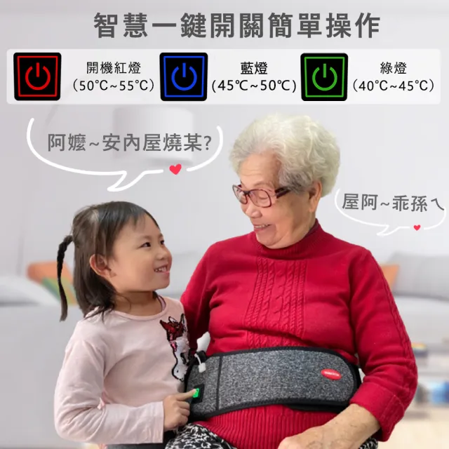 【Namatetsu】暖敷續 USB無線溫熱護腰帶 熱敷墊 暖宮墊 加熱墊 附行動電源