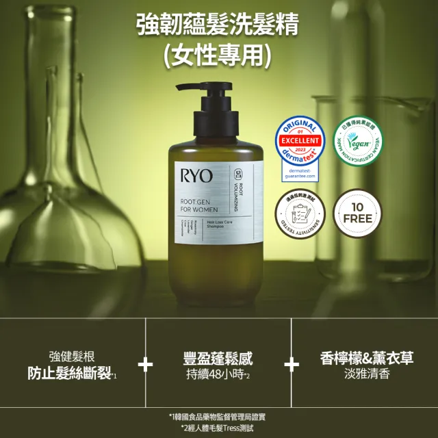 【RYO 呂】官方直營 ROOTGEN強韌蘊髮洗髮精/護髮膜515mlx3入(男性專用/女性專用/零感控油)