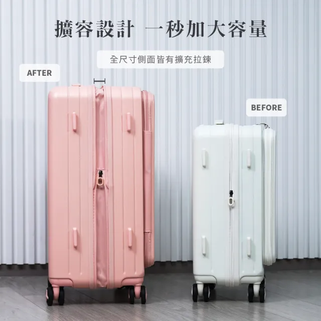 GTG旅快箱 20吋前開/上掀登機箱 (商務出差/雙充電孔/筆電層/杯架/擴充/行李箱)