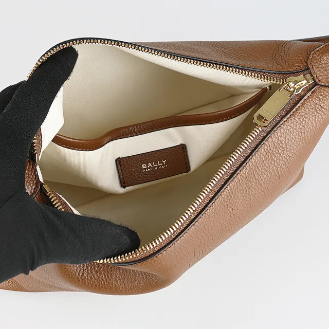 【BALLY】BALLY精品牛皮肩背包斜背包(小/焦糖棕)