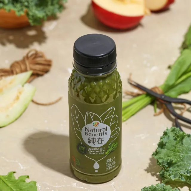 【純在】冷壓鮮榨蔬果汁禮盒大送小-甜菜根綜合/蜂蜜檸檬柳橙/鳳梨汁各1瓶+蔬菜綜合果汁6瓶