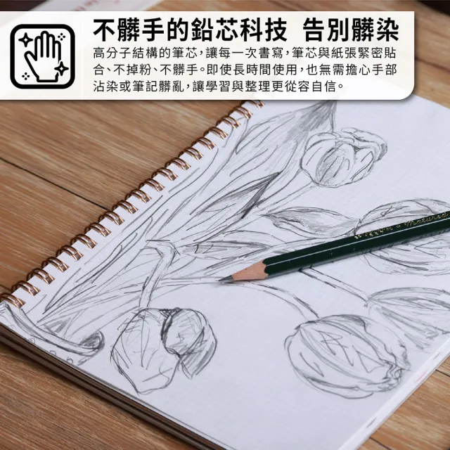 【uni】六角原木抗污鉛筆 9800製圖鉛筆 2B (12入/盒)