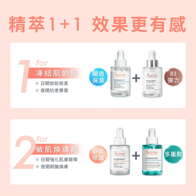 【Avene 雅漾】官方直營 超級滴管精華任選2入組(保濕/舒敏/B3抗老/煥膚)