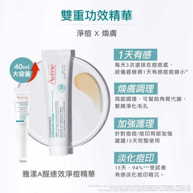 【Avene 雅漾】官方直營 A醛淨痘大容量分享組(淨痘精華40mlx2)