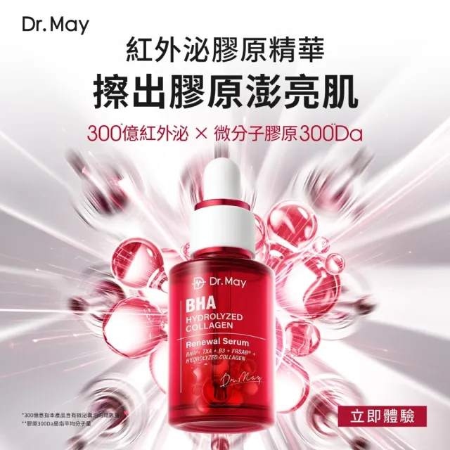 【Dr. May 美博士】紅膠原煥膚新生精華30ml / PDRN積雪草保濕精華30ml_任選2入 牛奶外泌體