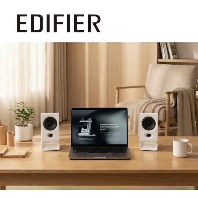 【EDIFIER】R20BT 2.0電腦藍牙喇叭（桌上型音箱｜雙設備連接｜專屬APP｜RGB氛圍燈｜3.5mm 耳機輸出）