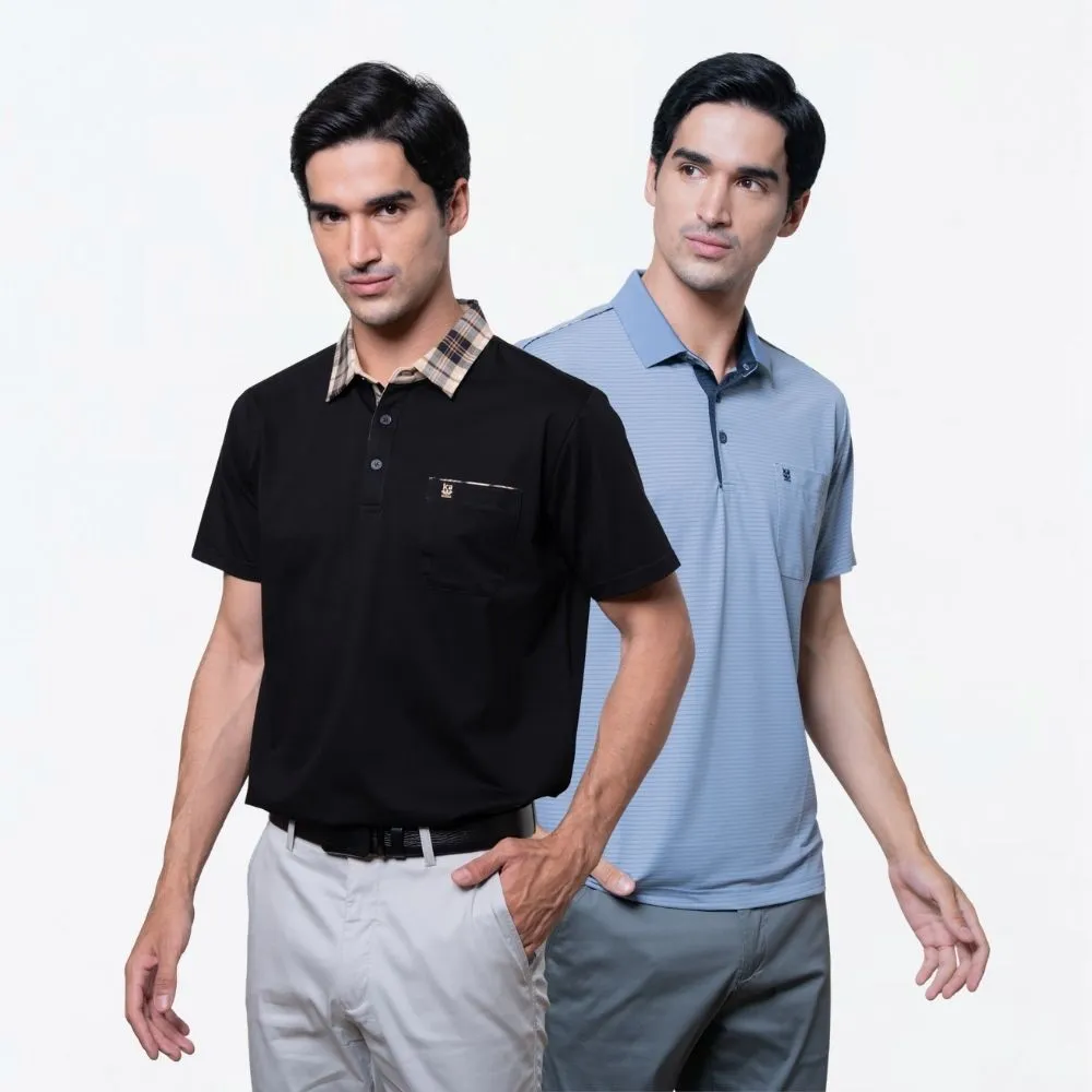 【Kinloch Anderson】金安德森男裝 棉感高彈短袖Polo衫(男/經典格紋/實用口袋/親膚透氣/吸汗/多色任選)