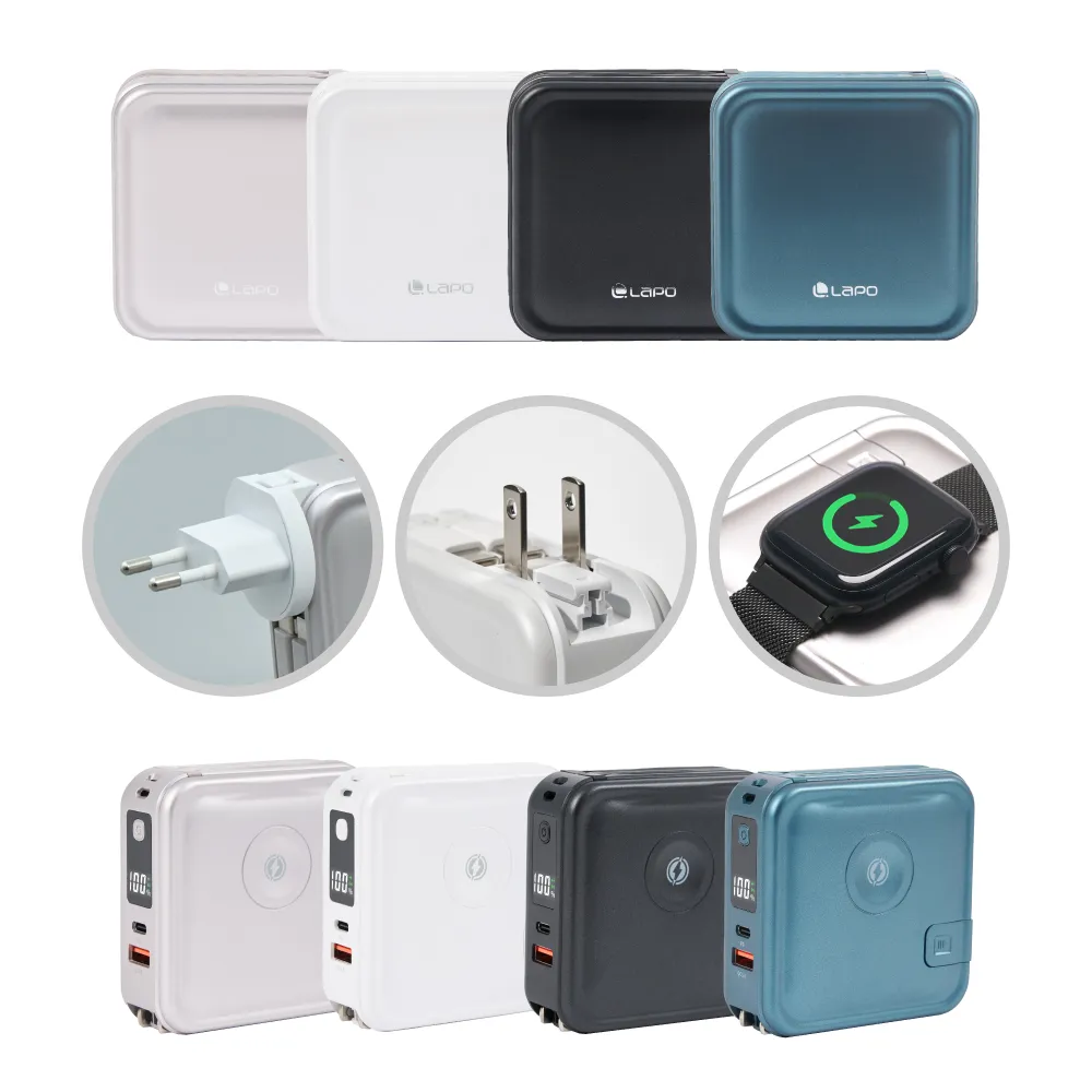 【LaPO】WT-08S 10050mAh 全功能無線充電行動電源_36.18Wh_具Wh標示(快充自帶線/Apple Watch/小電流模式)