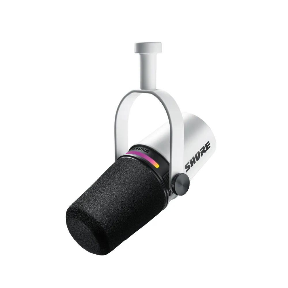 【SHURE】MV7+ Podcast USB/XLR雙輸出動圈麥克風-白(鍵寧公司貨) + Minoya桌上型瞬熱式智能開飲機