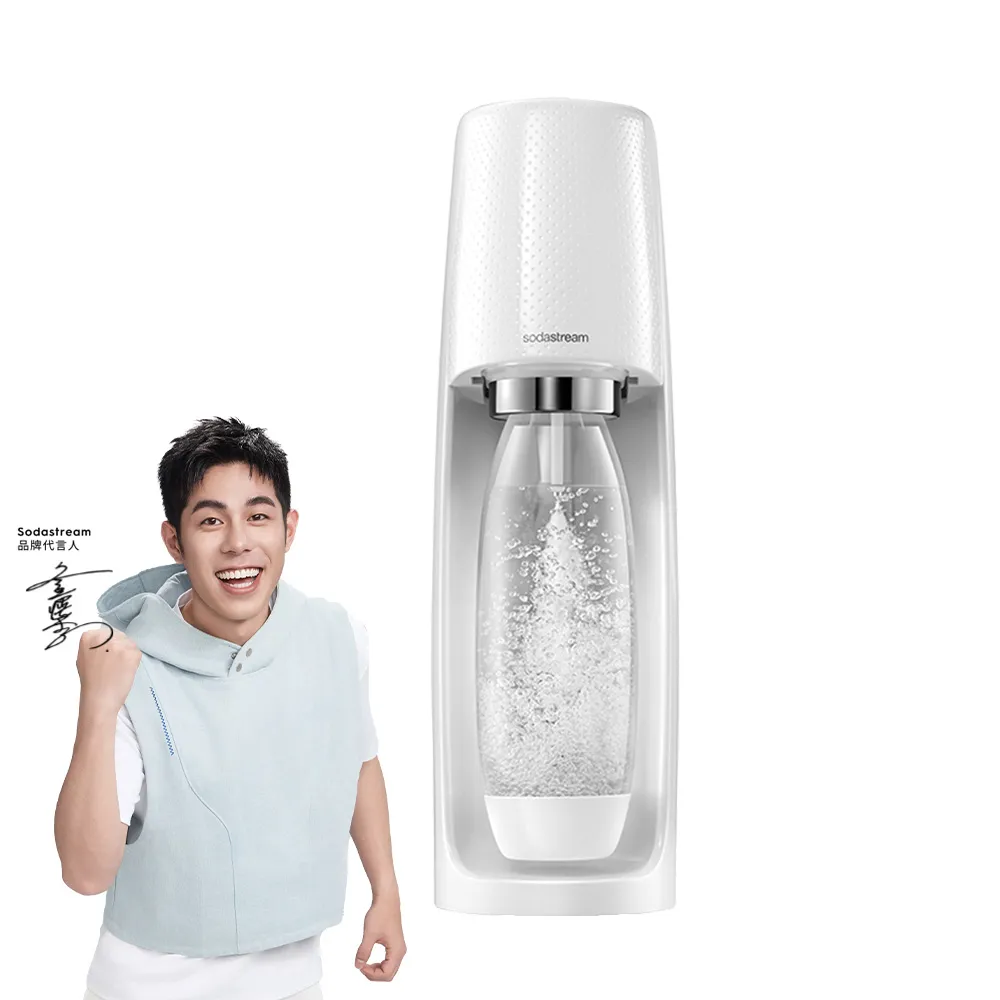【Sodastream】Sodastream-時尚風自動扣瓶氣泡水機Spirit(內含1L水瓶*1)