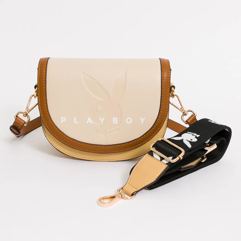 【PLAYBOY】翻蓋斜背包 Retro sweetheart系列(黃色)