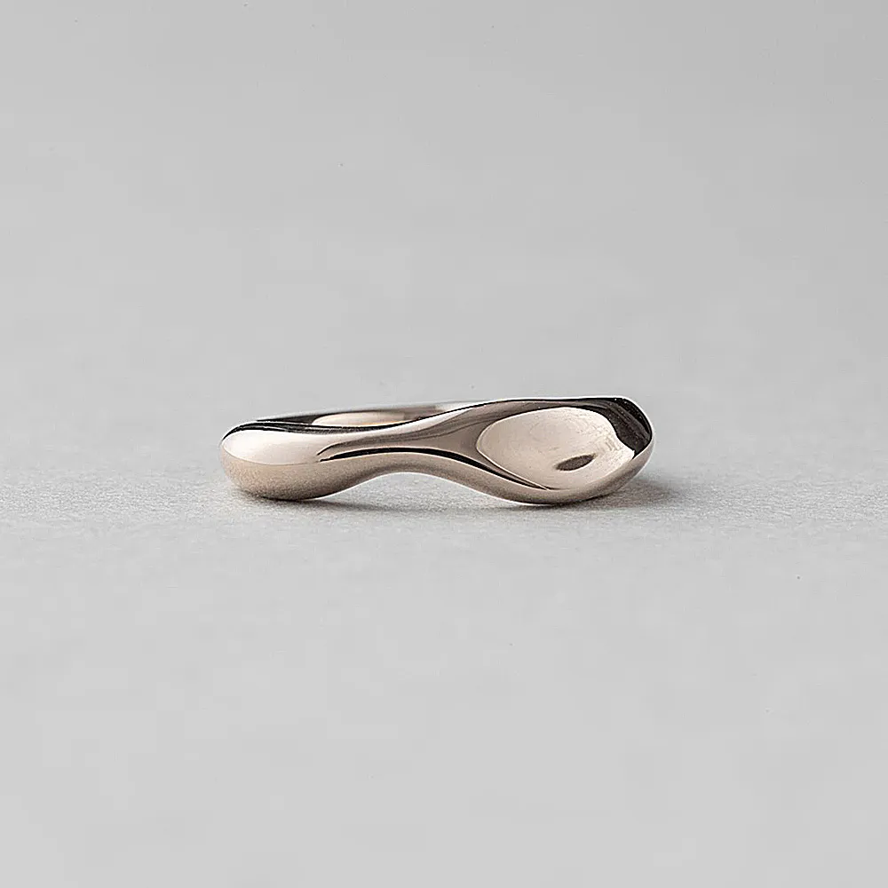 【ete】優雅米金色立體波浪形戒指(米金色)