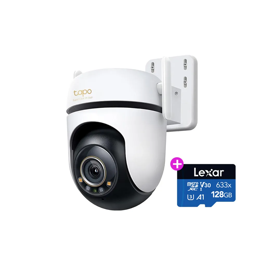 (128G記憶卡組)【TP-Link】Tapo C530WS 3K 500萬畫素AI旋轉戶外無線網路攝影機 IP CAM(全彩夜視/IP66防水/