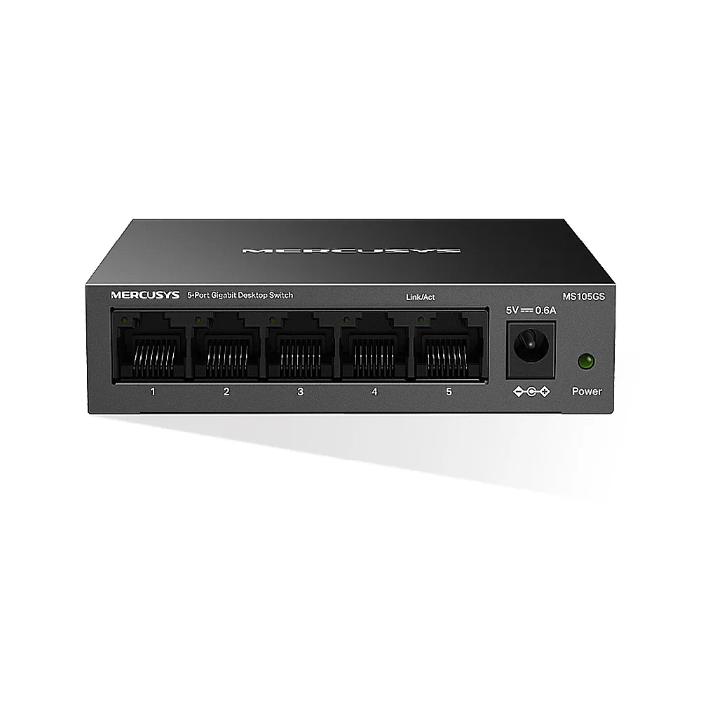 【Mercusys 水星】5埠 port 10/100/1000Mbps 桌上型 乙太網路交換器 金屬殼 隨插即用 switch hub(MS105GS)
