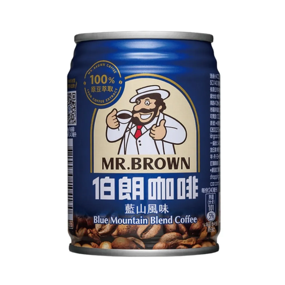 【金車/伯朗】藍山風味咖啡240mlx24入/箱(有糖 )