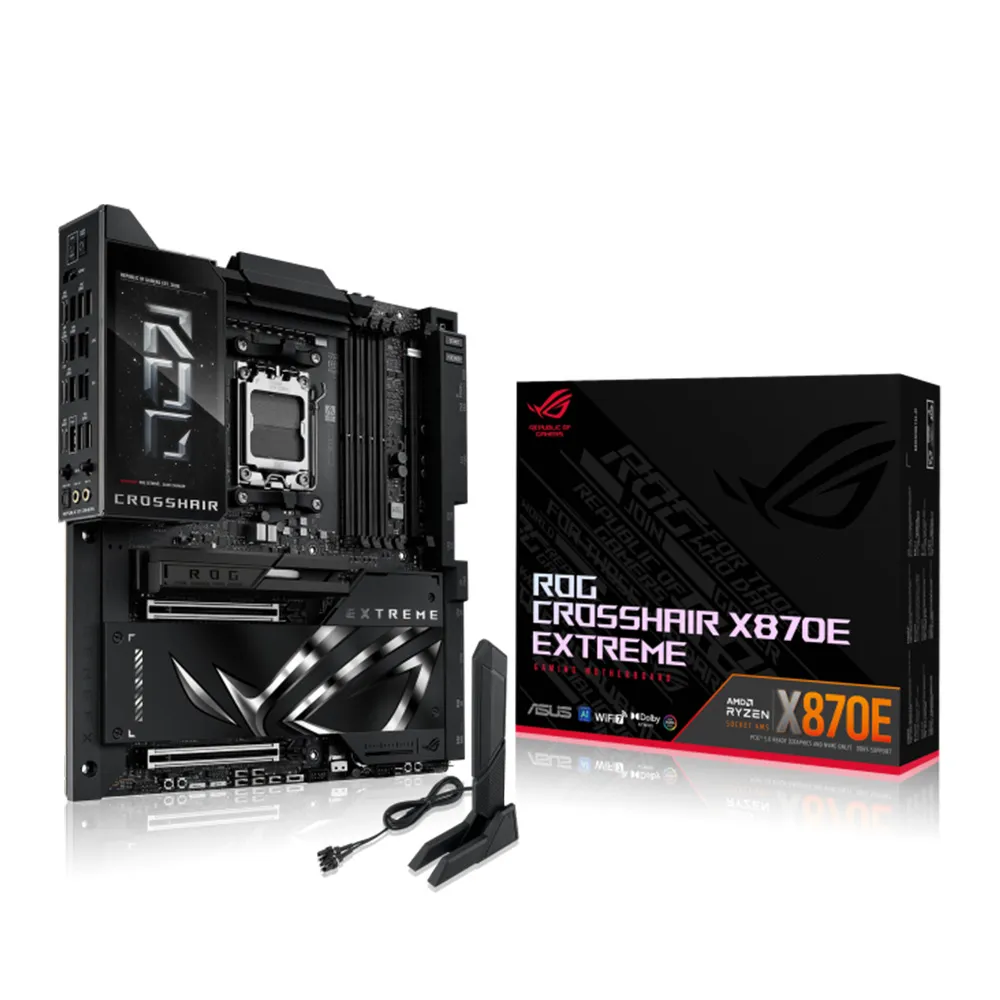 【ASUS 華碩】ROG CROSSHAIR X870E EXTREME 主機板+AMD R7 9800X3D+華碩 RT-AX86U Pro無線路由器
