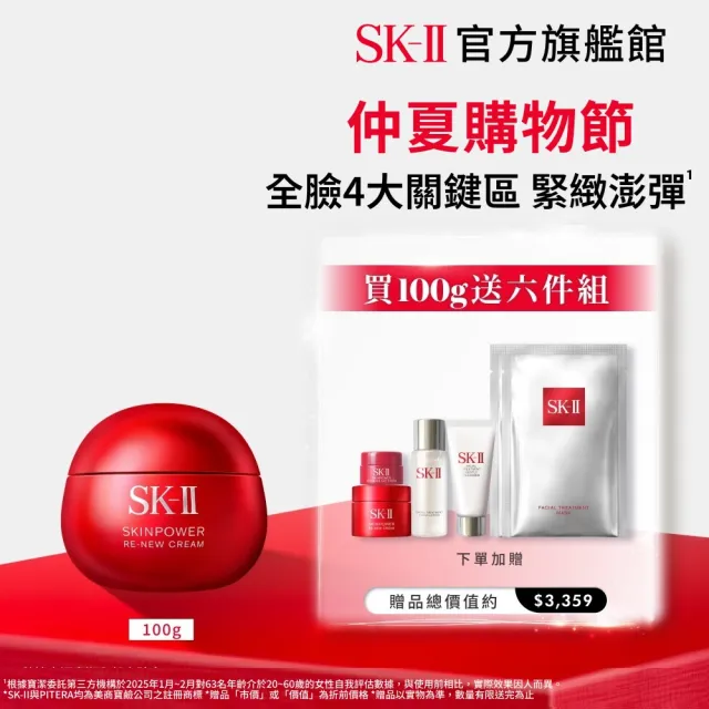 【SK-II】官方直營 肌源賦能煥顏活膚霜 100g(經典版/乳霜/臉部保養/澎彈/緊緻/大紅球)