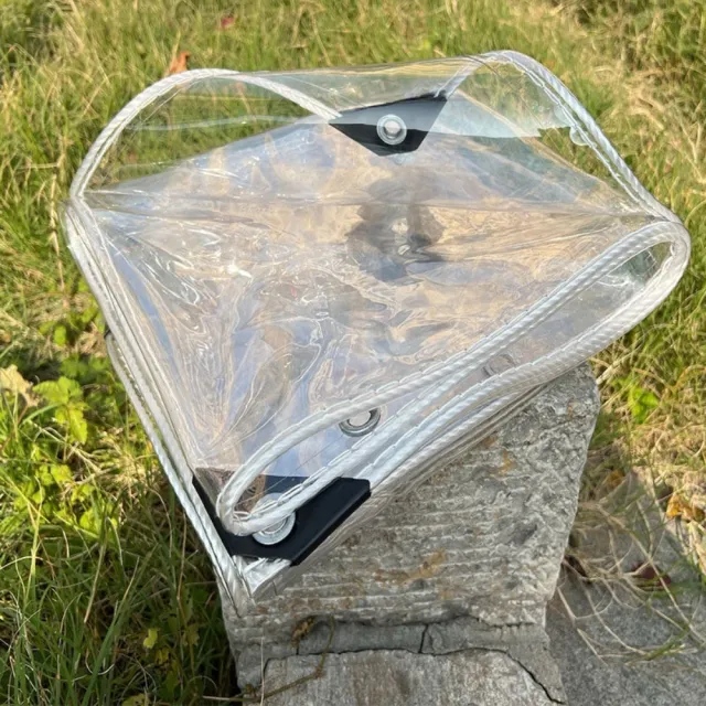 Josie PVC透明防水布 2×3m加厚透明雨布 陽台擋雨板 戶外遮雨棚布 防曬篷布 包繩加固款