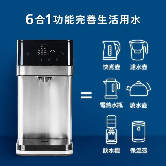 【Philips 飛利浦】2.2L免安裝瞬熱濾淨飲水機 ADD5910M(主機內含濾芯)+超濾多重過濾濾芯9入組